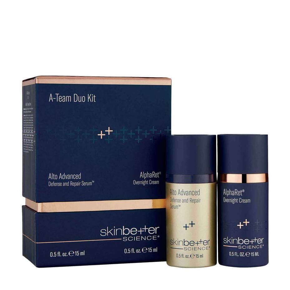 SKINBETTER SCIENCE A-Team Duo Kit: Alpharet Overnight Cream 15 ml + Alto Advanced Defense And Repair Serum 15 ml
