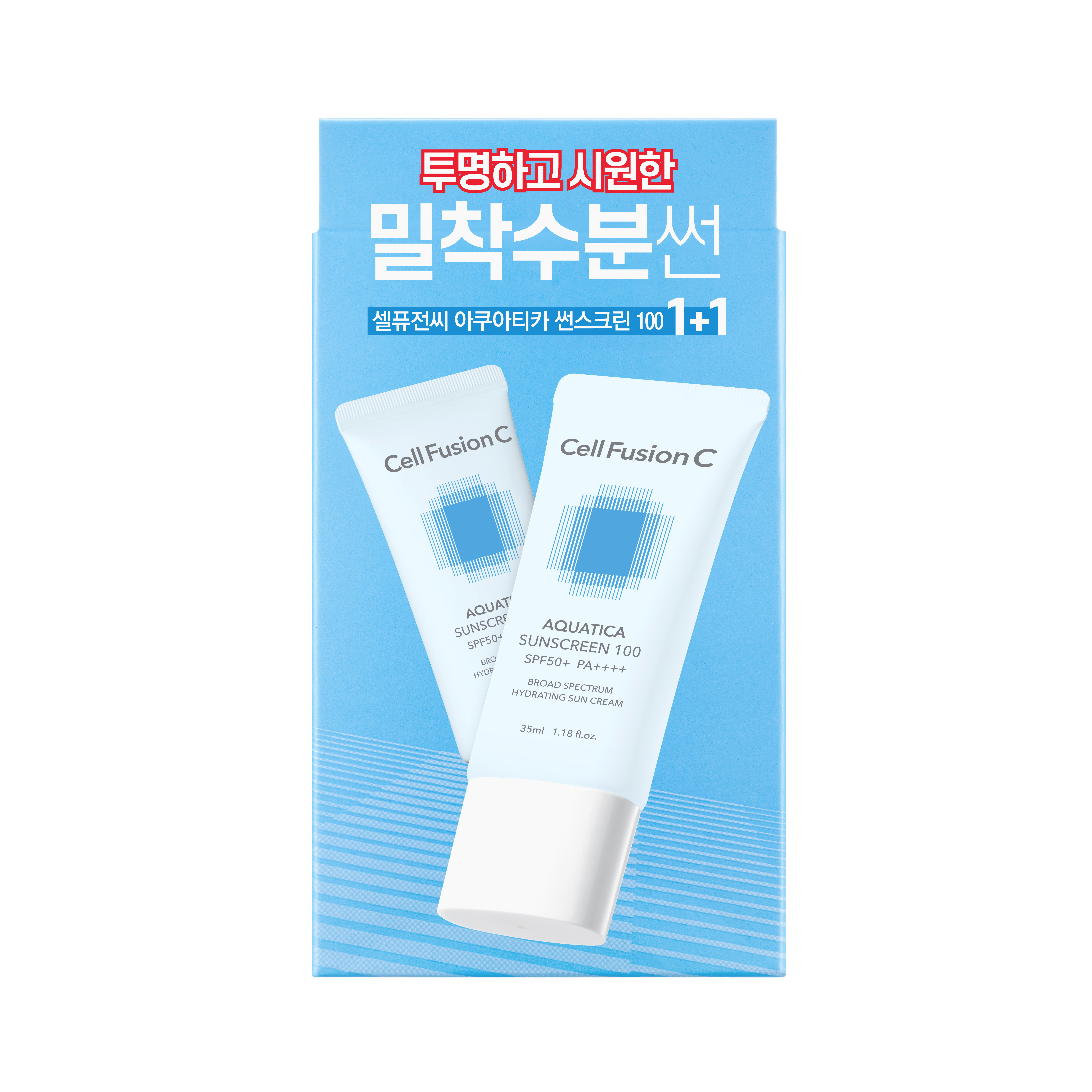 CELL FUSION C Aquatica Sunscreen 100 nawilżający krem z filtrem SPF 2x35 ml
