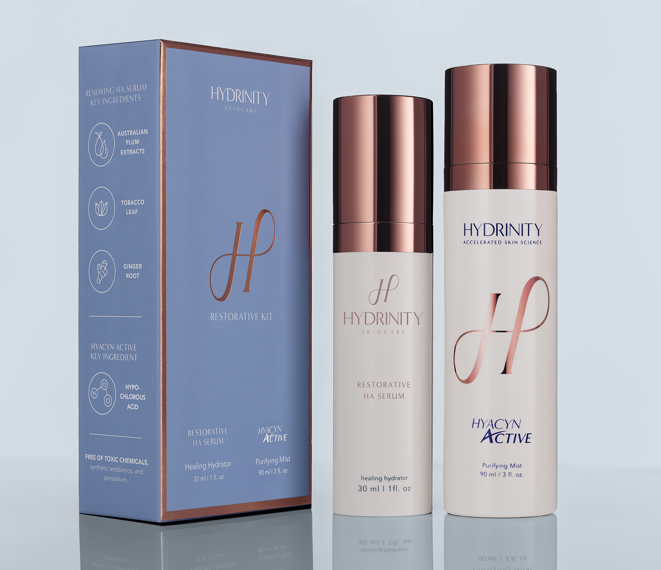HYDRINITY Restorative Kit zestaw naprawczy Ha Serum 30 ml + mgiełka Hyacyn Active 90 ml HYDRINITY Restorative Kit zestaw naprawczy Ha Serum 30 ml + mgiełka Hyacyn Active 90 ml