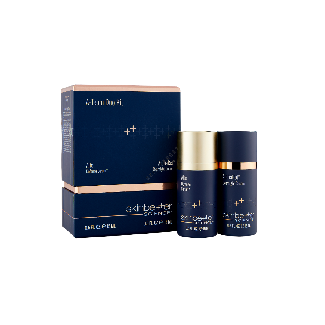 SKINBETTER SCIENCE A-Team Duo Kit: Alpharet Overnight Cream 15 ml + Alto Defense Serum 15 ml