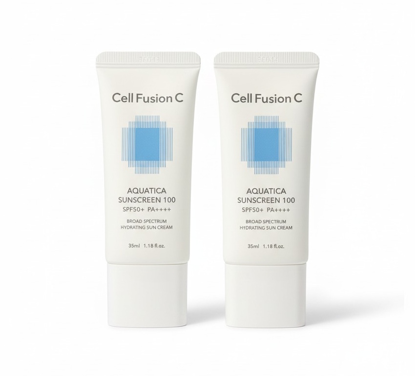 CELL FUSION C Aquatica Sunscreen 100 nawilżający krem z filtrem SPF 2x35 ml