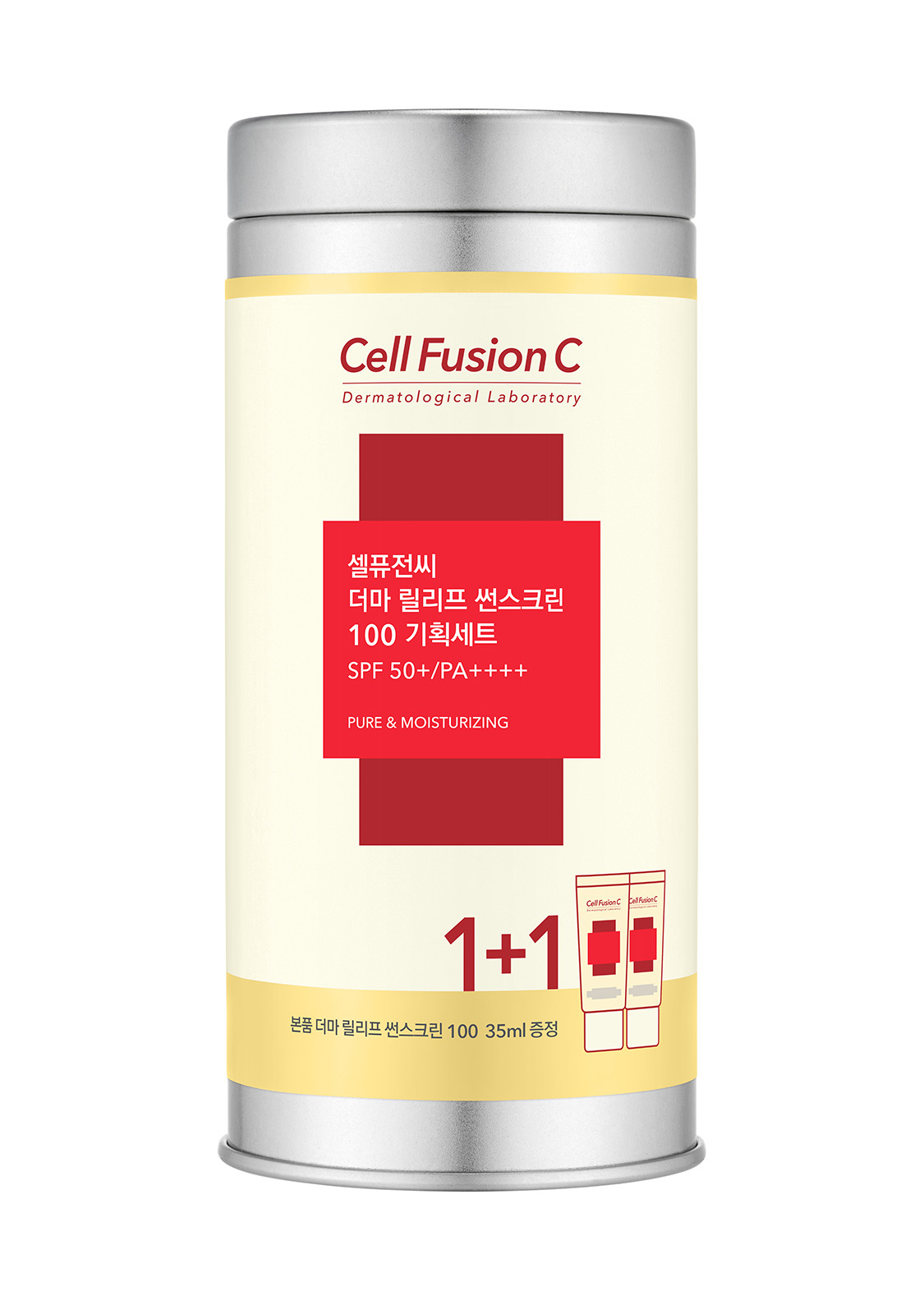 CELL FUSION C DERMA RELIEF SUNSCREEN 100 Nawilżający Krem Z Cynkiem Z SPF 2x35 ml