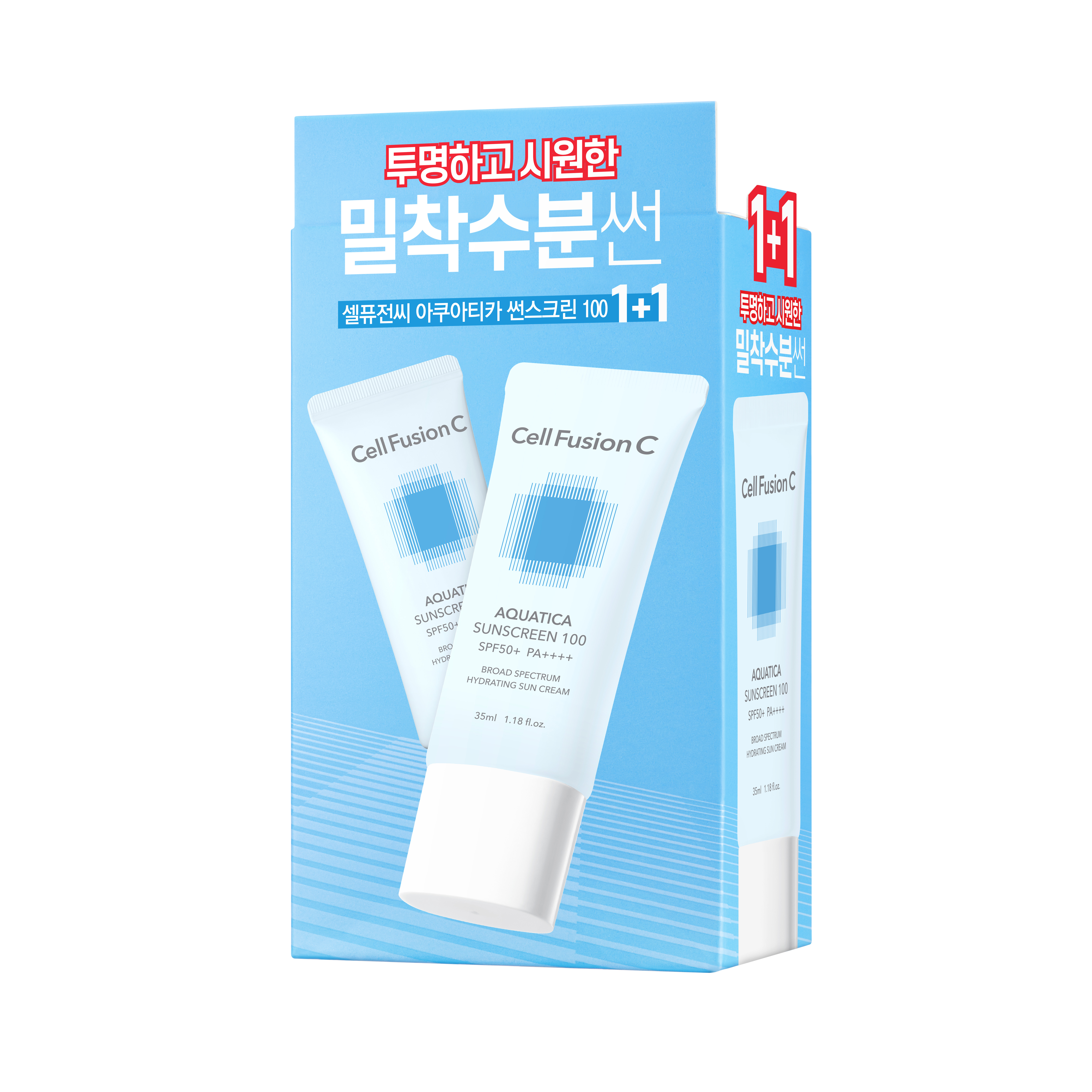 CELL FUSION C Aquatica Sunscreen 100 nawilżający krem z filtrem SPF 2x35 ml