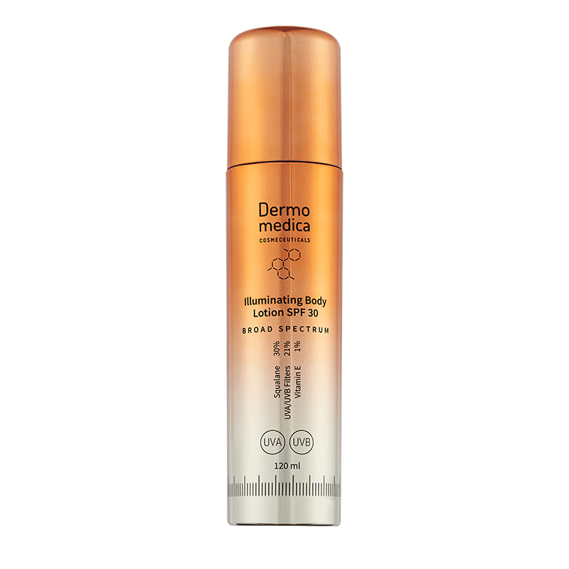 DERMOMEDICA ILLUMINATING BODY LOTION SPF 30 Rozświetlający Złoty Lotion Do Ciała Z SPF 30 120 ml