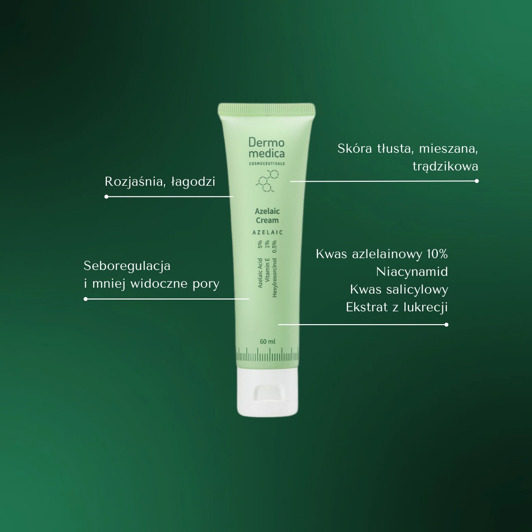 DERMOMEDICA AZELAIC CREAM Krem Terapeutyczny I Przeciwzapalny Z Kwasem Azelainowym 60 ml