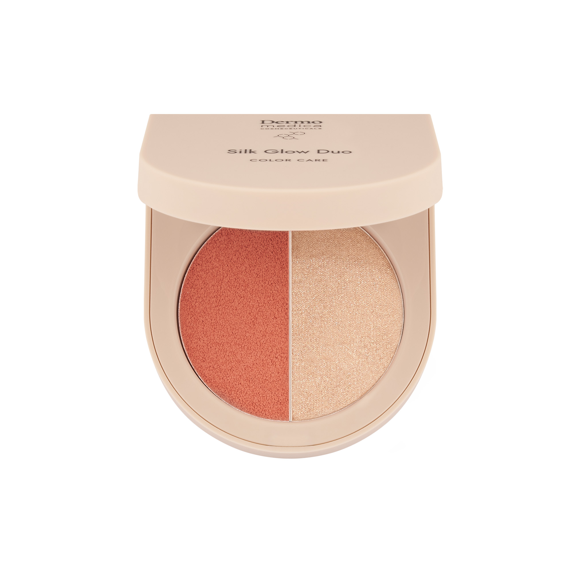 Dermomedica Roz + Rozswietlacz  Silk Glow Duo otwarty
